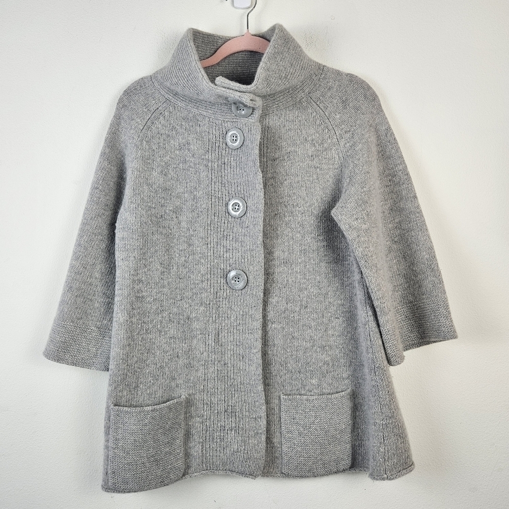 FENN WRIGHT MANSON Lambswool blend Cardigan Sweater Size M Gray